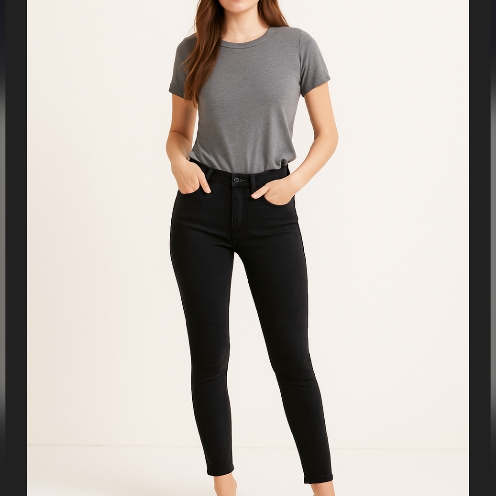 Everlane The High Rise Skinny Jean in Black